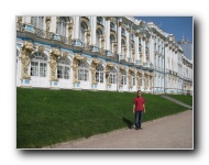 Outside Catherine's Palace in Tsarkoye Selo (Tsar's Village).