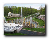 The Grand Cascade, Samson Fountain, and Sea Channel at Peterhof Palace.