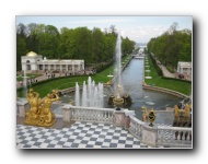 The Grand Cascade, Samson Fountain, and Sea Channel at Peterhof Palace.