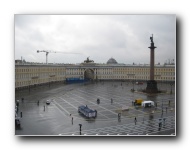 Looking out onto Palace Square from the Hermitage Museum.