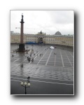 Looking out onto Palace Square from the Hermitage Museum.