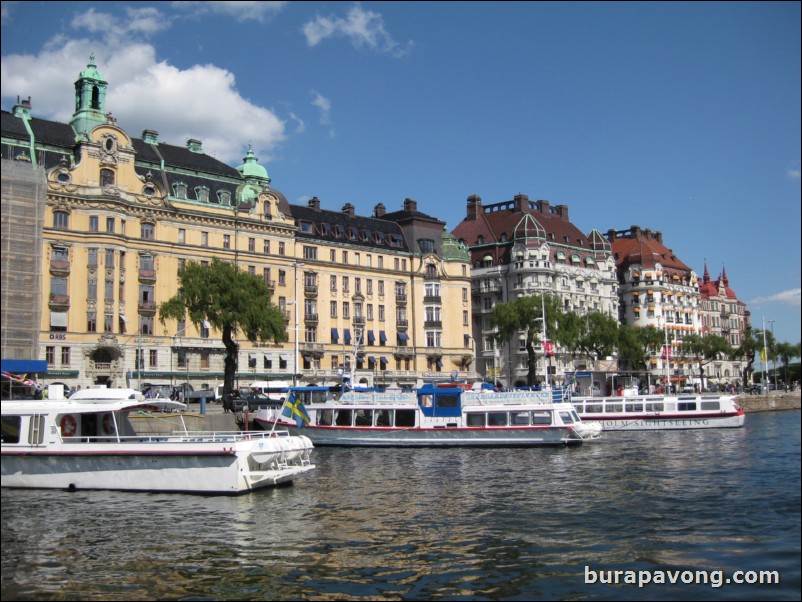 Views of Stockholm from the ferry on Saltsjn bay.