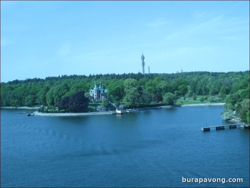 Sailing away from Stockholm.