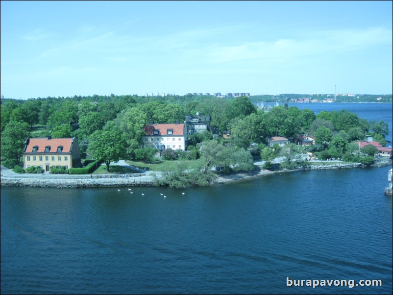 Sailing away from Stockholm.