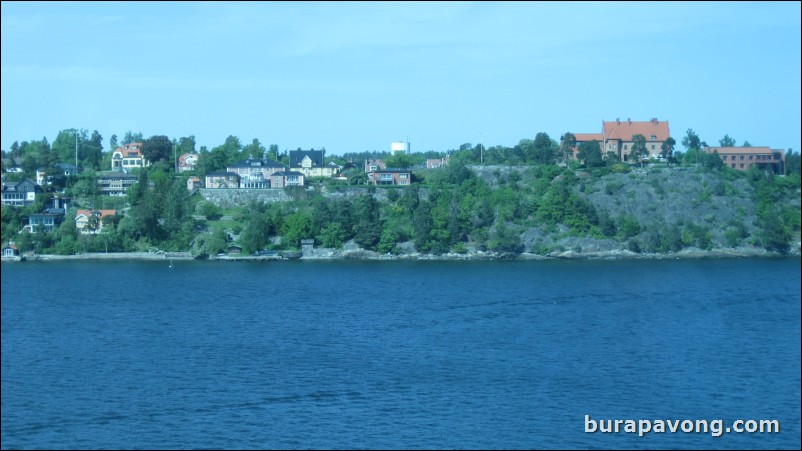 Sailing away from Stockholm.