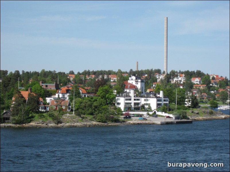 Sailing away from Stockholm.