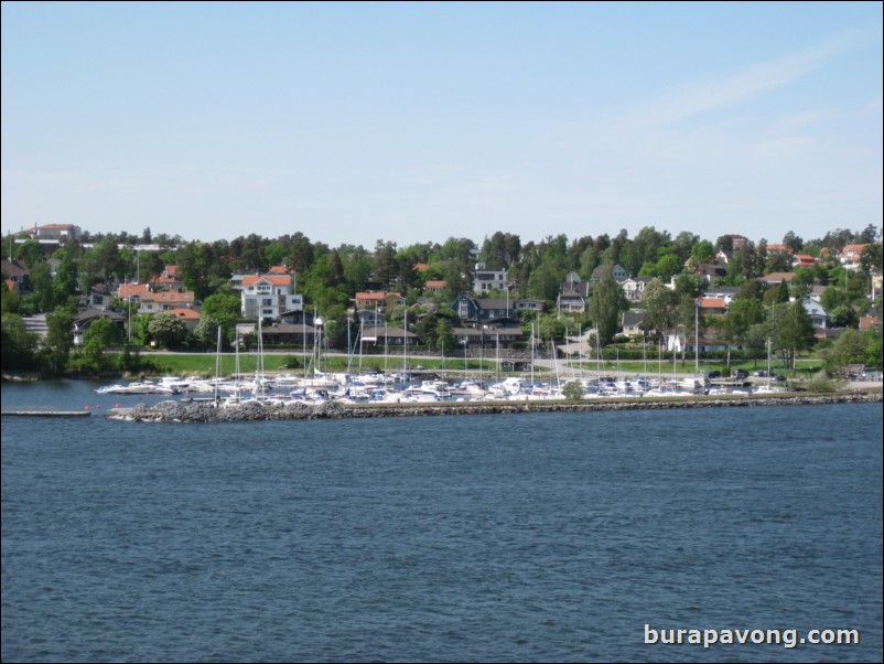 Sailing away from Stockholm.