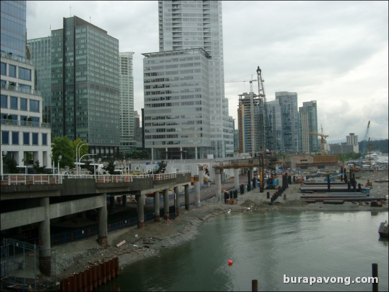 Construction outside Canada Place in preparation for 2010 Olympic Winter Games.