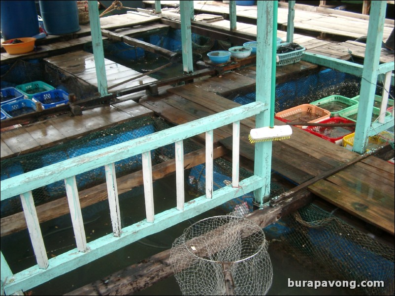 A floating market on Ha Long Bay.